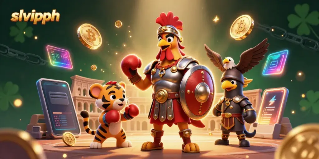 Engage with the vibrant world of slvipph through dynamic 3D gaming characters amidst a lively casino atmosphere.