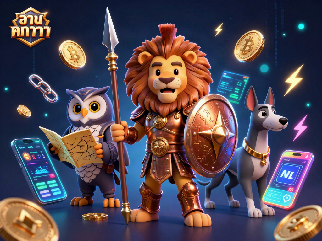 Bet on แทงบาคาร่า with a powerful Spartan lion engaging in a vibrant casino scene