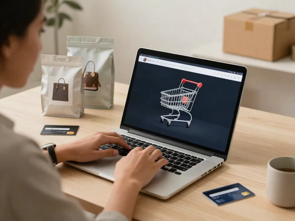 Prime reps online shopping experience showcasing premium designer bags.