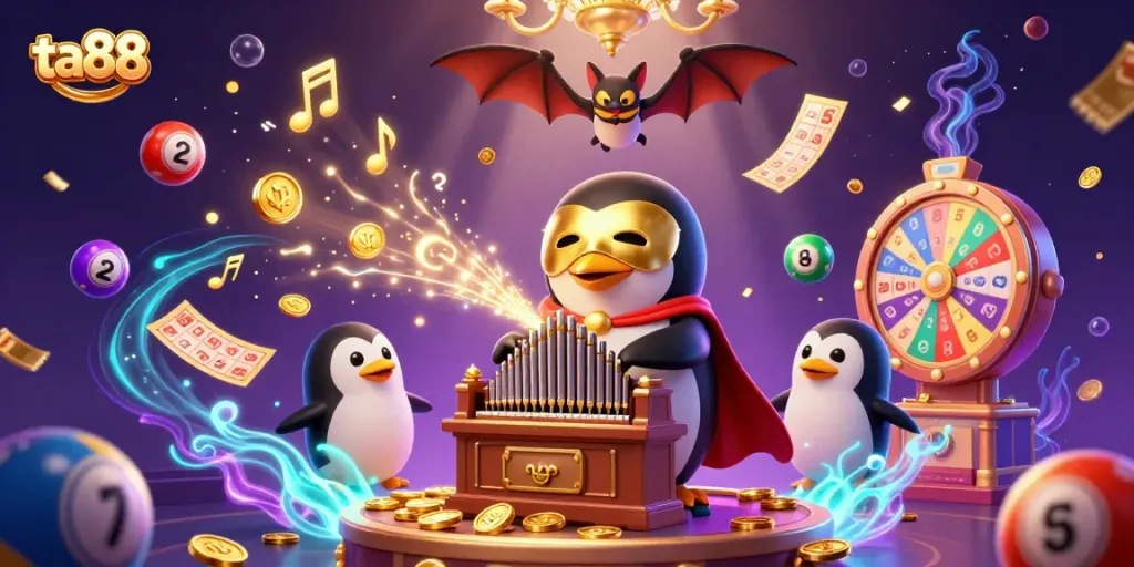 Experience thrilling gameplay with ta88 as the phantom opera penguin plays a golden organ shooting coins.