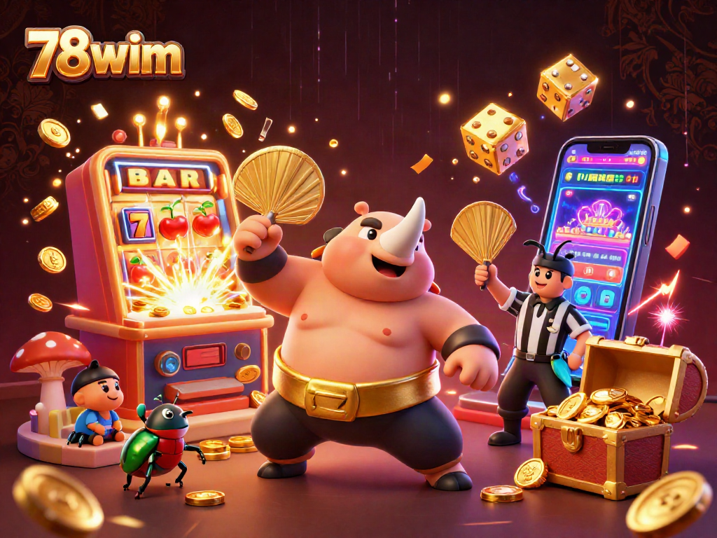 78wim unleashes excitement as a rhinoceros beetle sumo champion stomps coins from a jackpot!