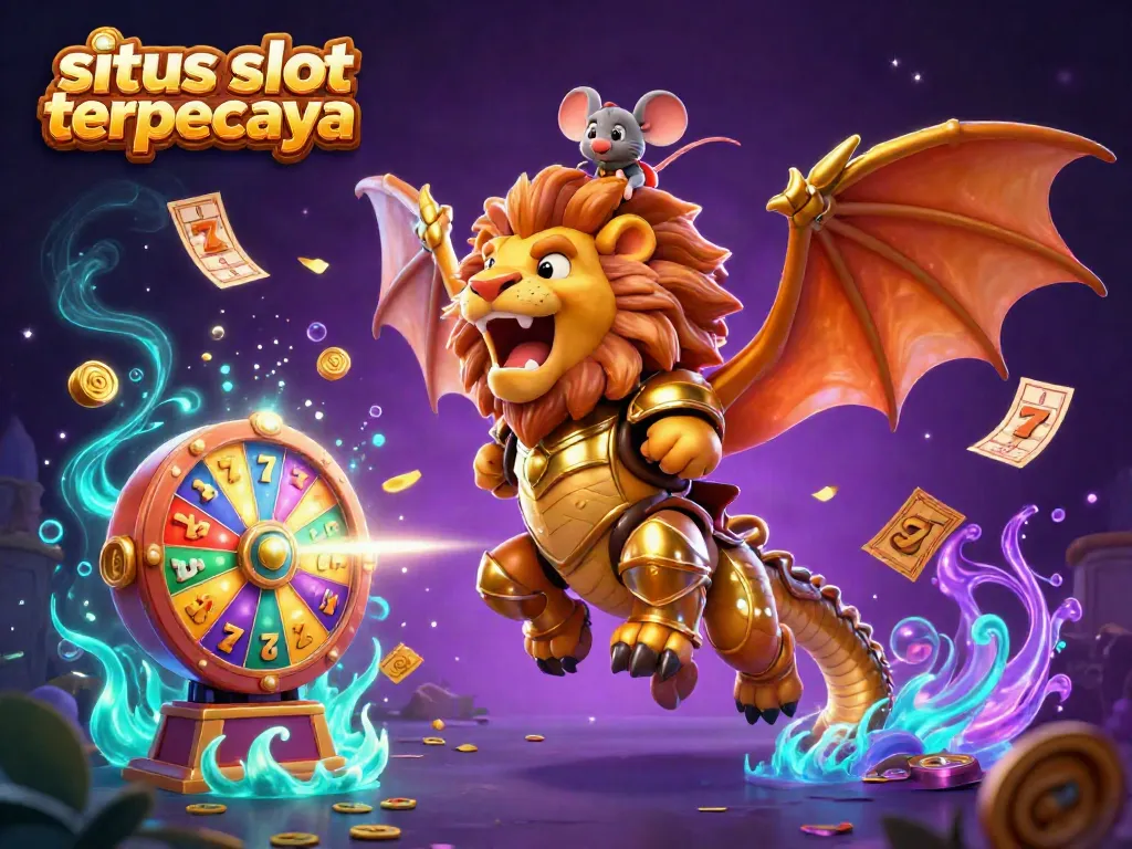 Engage with the enchanting situs slot terpercaya as a chimera creature thrives amid slot reels and jackpot counters.