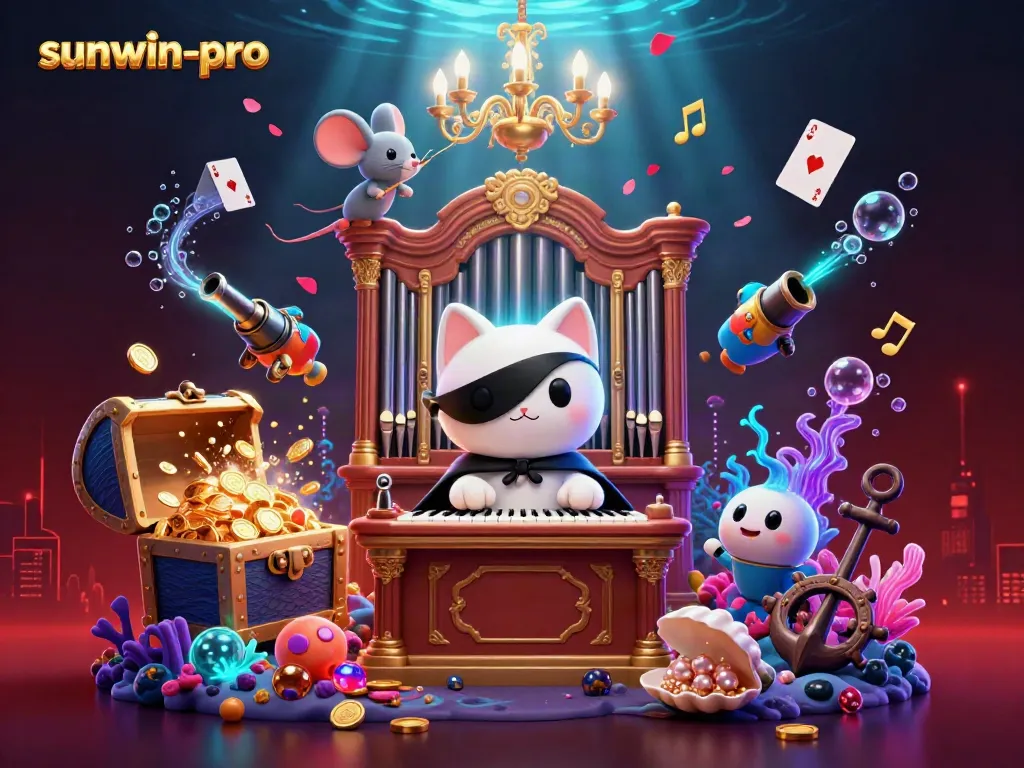 Experience the thrilling actions of sunwin-pro with a captivating 3D casino illustration showcasing dynamic characters.