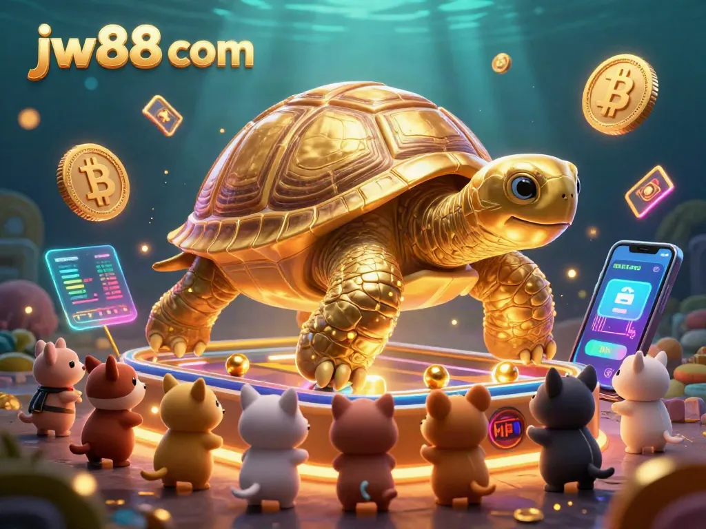Engage in fun gameplay at jw88 com with a vibrant casino scene featuring a golden tortoise pinball.