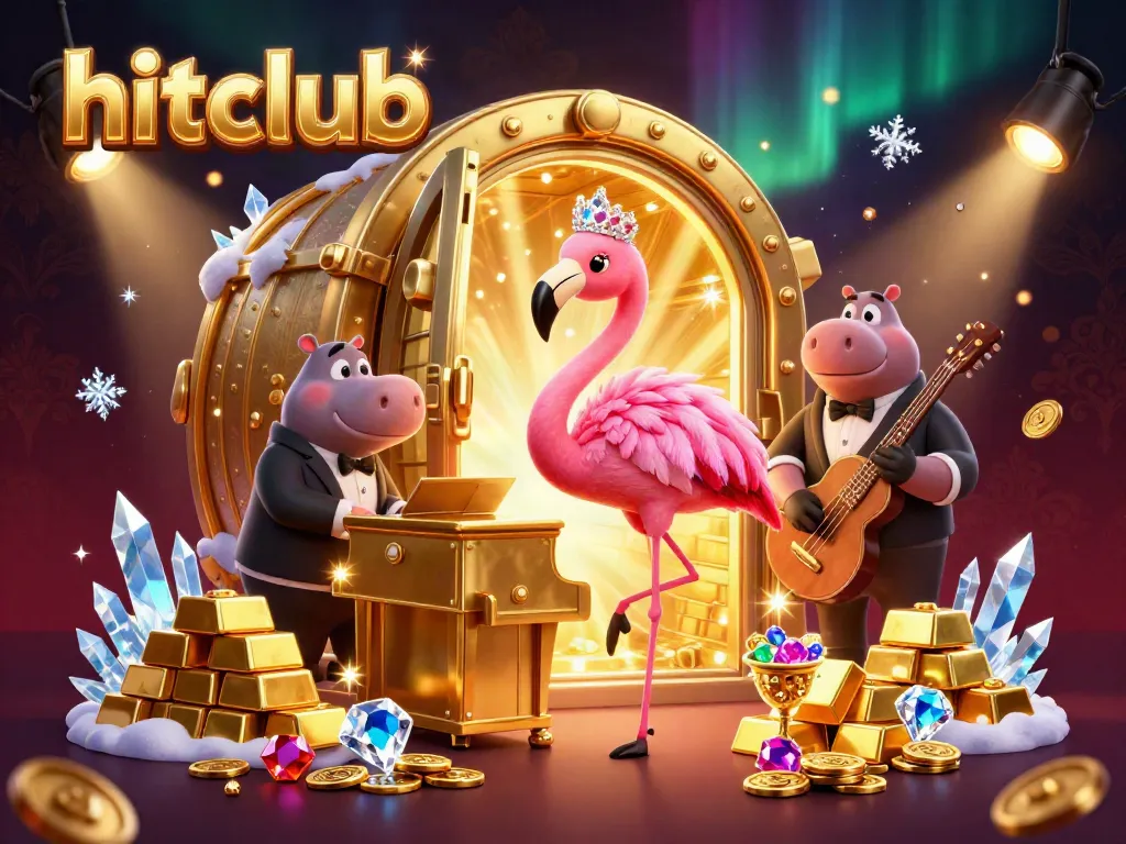 Experience the excitement of hitclub with vibrant casino themed characters and dazzling treasures.