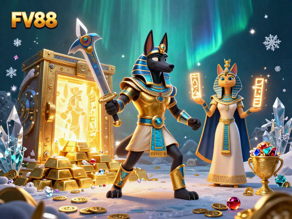 Engage with FV88 at the online casino featuring dynamic 3D Egyptian warriors and treasures.