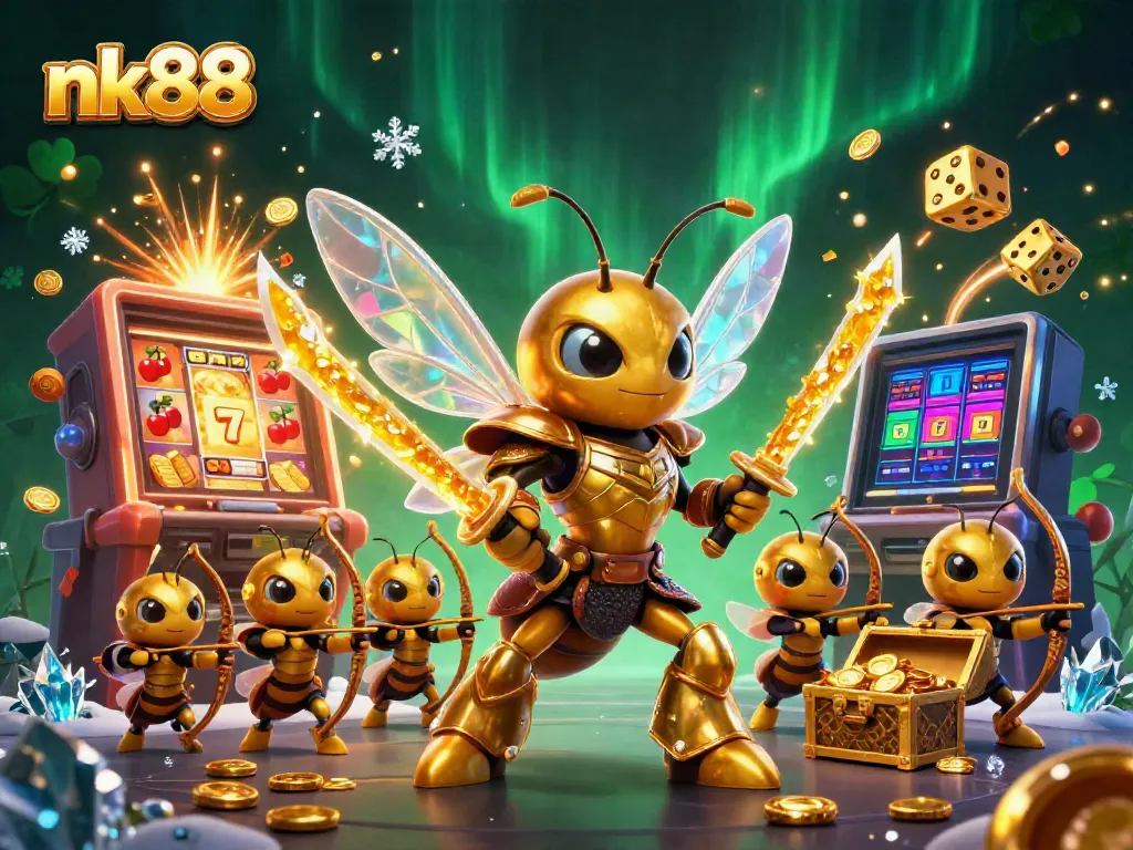 Engage with thrilling gaming opportunities at nk88 as vibrant characters celebrate a casino jackpot.